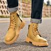 Модные универсальные мужские кроссовки для активного отдыха, мужские ботинки из натуральной кожи на толстой подошве, обувь с хлопковой подкладкой, новые модные мужские мотоциклетные ботинки