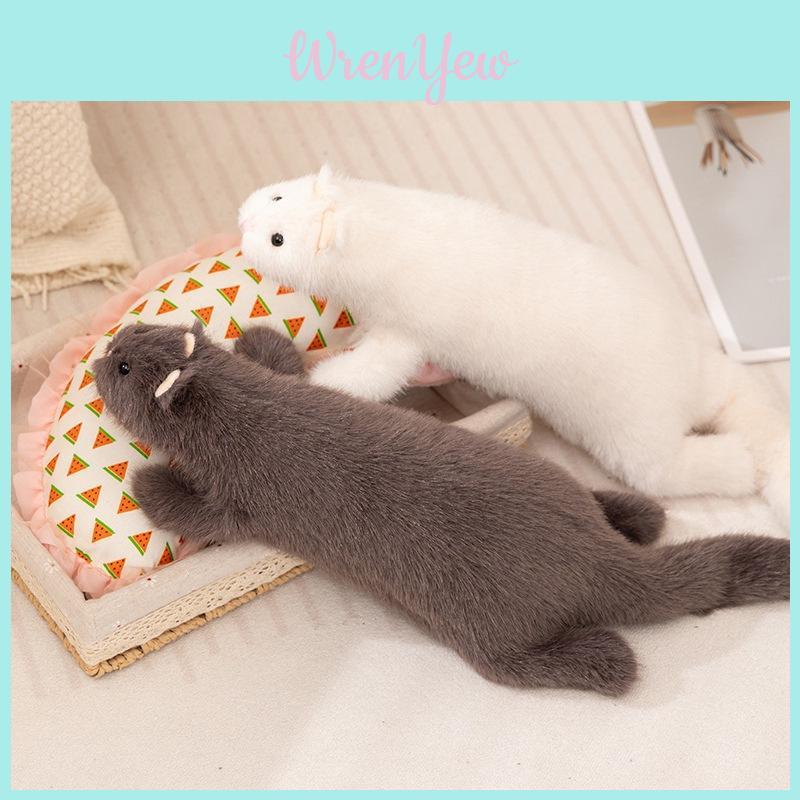 Cute Snow Ferret Plush Doll For Gift And Decor