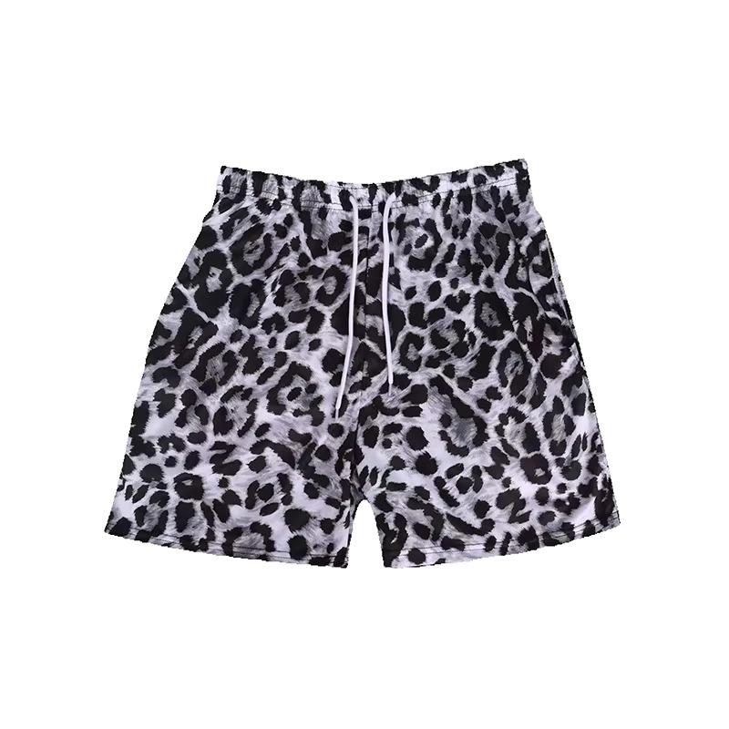 Shorts Thunder Flower Fire Flame Leopard Leo 3D Print Training Muay Thai Kickboxing Boxing MMA Unisex Gym Fitness Workout Quick Dry Elastic Waist