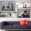 Banksy Street Graffiti Collage Monkey Canvas Painting Poster and Print Nordic Style Wall Art Pictures for Living Room Home Decor No Frame