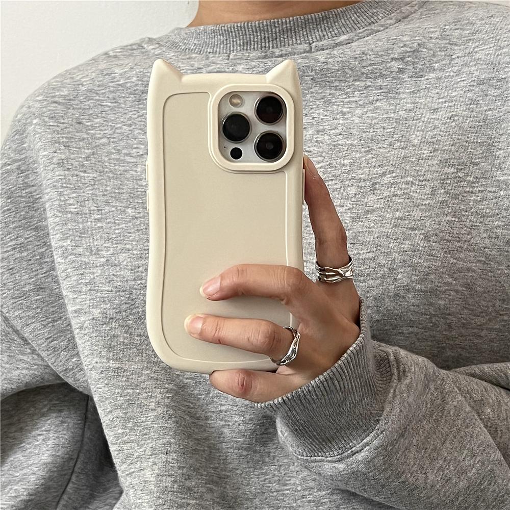 Милый чехол для телефона CartoonGirly с кошачьими ушками для iPhone 16 15 14 13 12 Pro Max XS 7 8 XR X Plus
