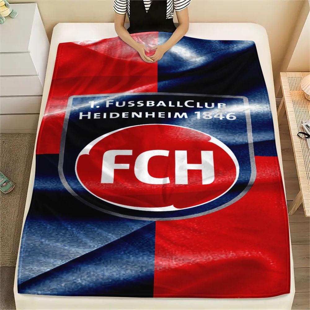 1PC 1. FC Heidenheim Patterned Flannel Blanket Suitable For All Seasons for Home Decor Warmth and Comfort Gifts Holiday Present