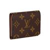 LOUIS VUITTON Multiple Envelope Carte de Visite Classic Monogram Canvas Flap Wallet Card Holder Women's Brown