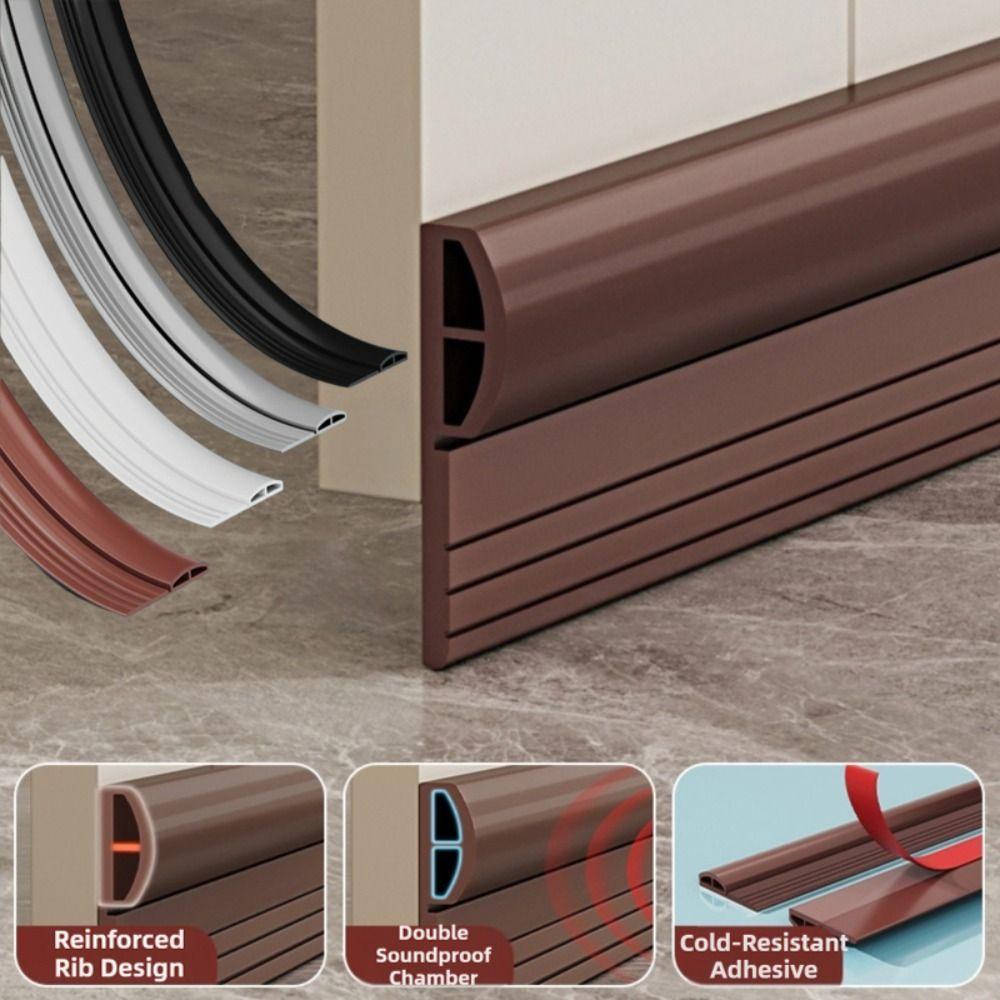Self Adhesive Door Bottom Seal TPE Door Sweep Flexible Gap Filler Indoor Use