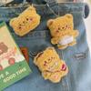 Cute Plush Butter Bear Keyring For Women Girls Cartoon Kawaii Keychain Unique Design Car Keys Chains