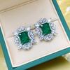 Серьги-гвоздики Huitan Red/Green Cubic Zirconia для женщин, роскошные серьги для свадьбы, помолвки, вечеринки, женские аксессуары, модные ювелирные изделия