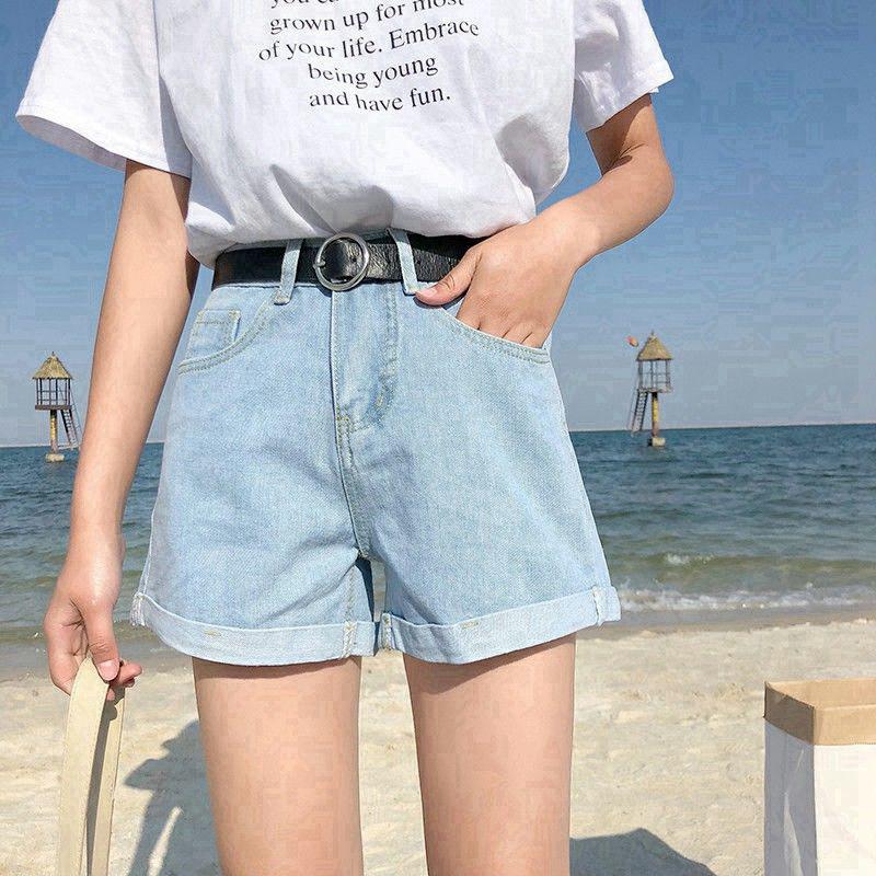 Женские белые джинсовые шорты с широкими штанинами - лето 2021 г. в корейском стиле