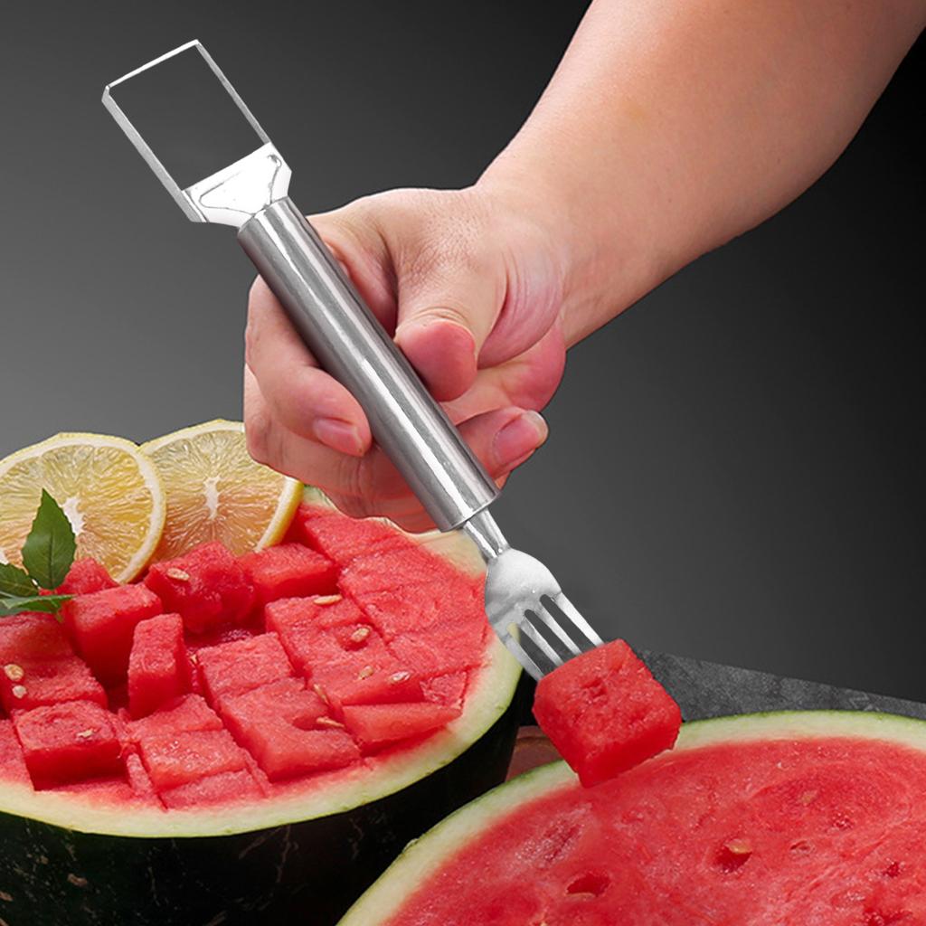 2-in-1 Watermelon Fork Slicers, Watermelon Cutter Summer Fruit Cutting Fork, Head Fruit Forks Knife