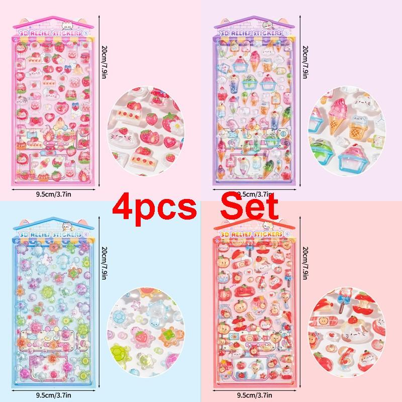 3D Solid Relief Jelly Stickers Strawberry Cake Candy Stickers For Diy Phone Case Scrapbook