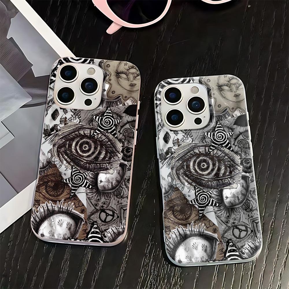 Чехол для телефона Dark Eye Collage для iPhone 16 Pro Max 17 15 14 Plus 13 12 11 17Air, гладкий чехол Funda Coque