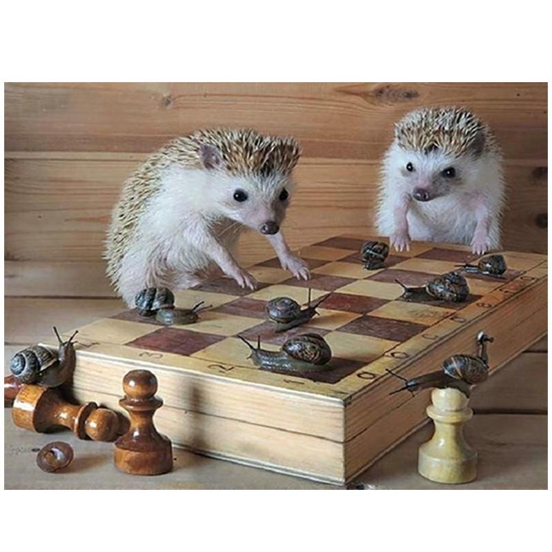 5D DIY алмазная живопись животные милый ежик вышивка крестиком полная дрель круглая алмазная вышивка мозаичная картина Декор из страз