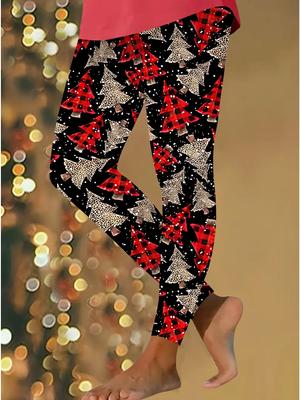 Женские рождественские леггинсы для йоги с эластичными принтами, фитнес, бег, спортзал, активные штаны