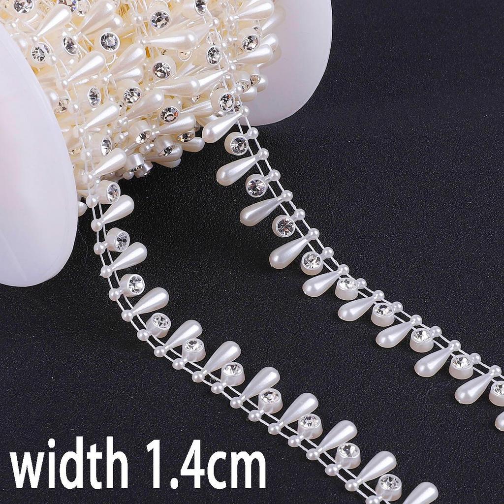 1 метр ABS имитация жемчуга циркон бусины цепи для DIY свадебные украшения ремесло аксессуары
