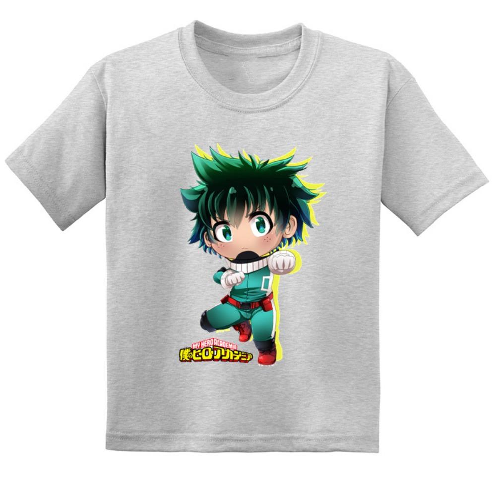 Аниме Моя геройская академия Принт Мультяшная Детская Футболка Boku No Hero Academia Одежда для Мальчиков и Девочек Лето Детская Хлопковая Футболка