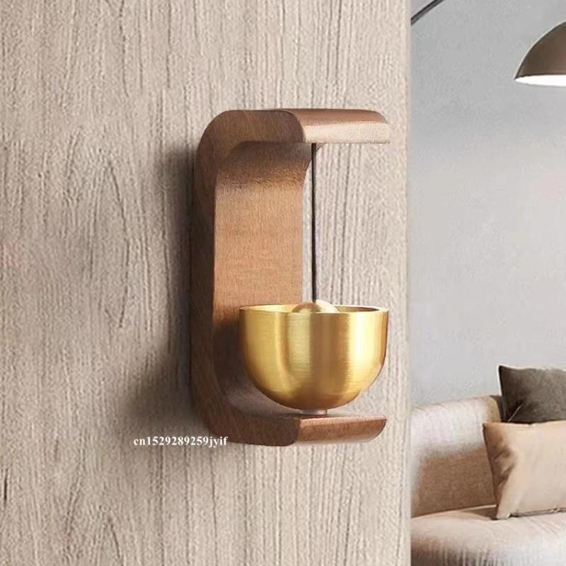 1pcs Wooden Wind Chimes Doorbell Entrance Door Bell Decorative Wind Bell for Home Opening Hanging Decorations