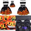 Smiling Pumpkin Print Girl Dress With Ruffle Aline For Toddlers