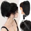 Synthetic Messy Hair Buns Extensions Straight Hair Pieces For Women Claw Clip Ponytail Hair Buns For Daily Use Hair