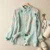 Fashionable Chinese Style Cotton and Linen Top Printed Shirt Retro Long Sleeve Floral Temperament Versatile Cardigan
