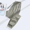 Летние брюки Ice Silk в парном стиле, мужские эластичные спортивные брюки, мужские повседневные брюки, мужские универсальные повседневные свободные широкие брюки
