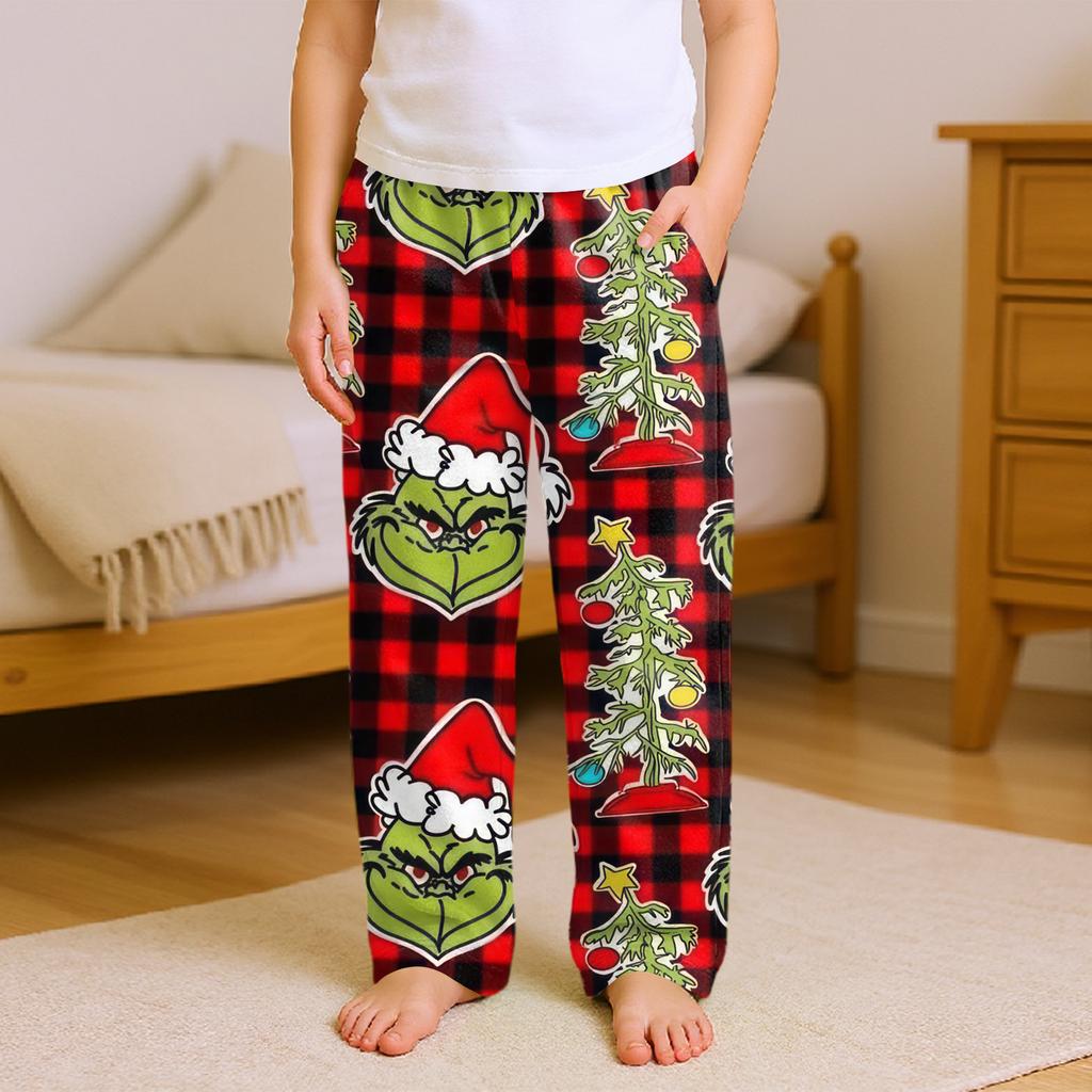 Fashionable Children's Versatile Print Pocket Casual Pants