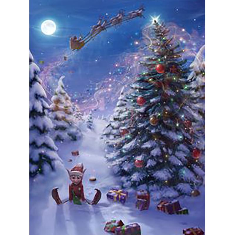 DIY Christmas Tree 5D Diamond Painting Full Round Drill Cartoon Diamond Embroidery Cross Stitch Kit Home Decor Wall Art Gift