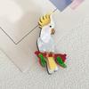 Fashionable Sophisticated Parrot Lapel Pin with Dripping Oil Designs Contrast Accessory for Party Supplies Costumes