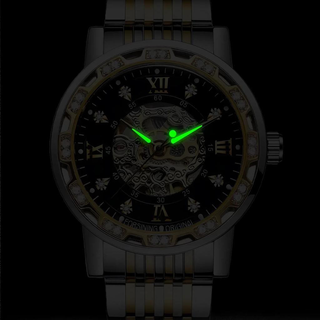 Forsining 614A Бренд Роскошные Бизнес Спортивные Механические Наручные Часы Мужские Часы Автоматические Нержавеющая Сталь Водонепроницаемые Часы Мужские