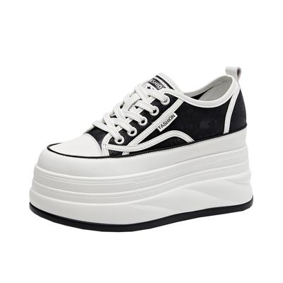 Мода Новая Мода Кристалл Деним Платформа Клин Повседневный Весна Лето Осень Удобные Высокий Бренд Массивные Кроссовки 9СМ Скрытые Каблуки Обувь