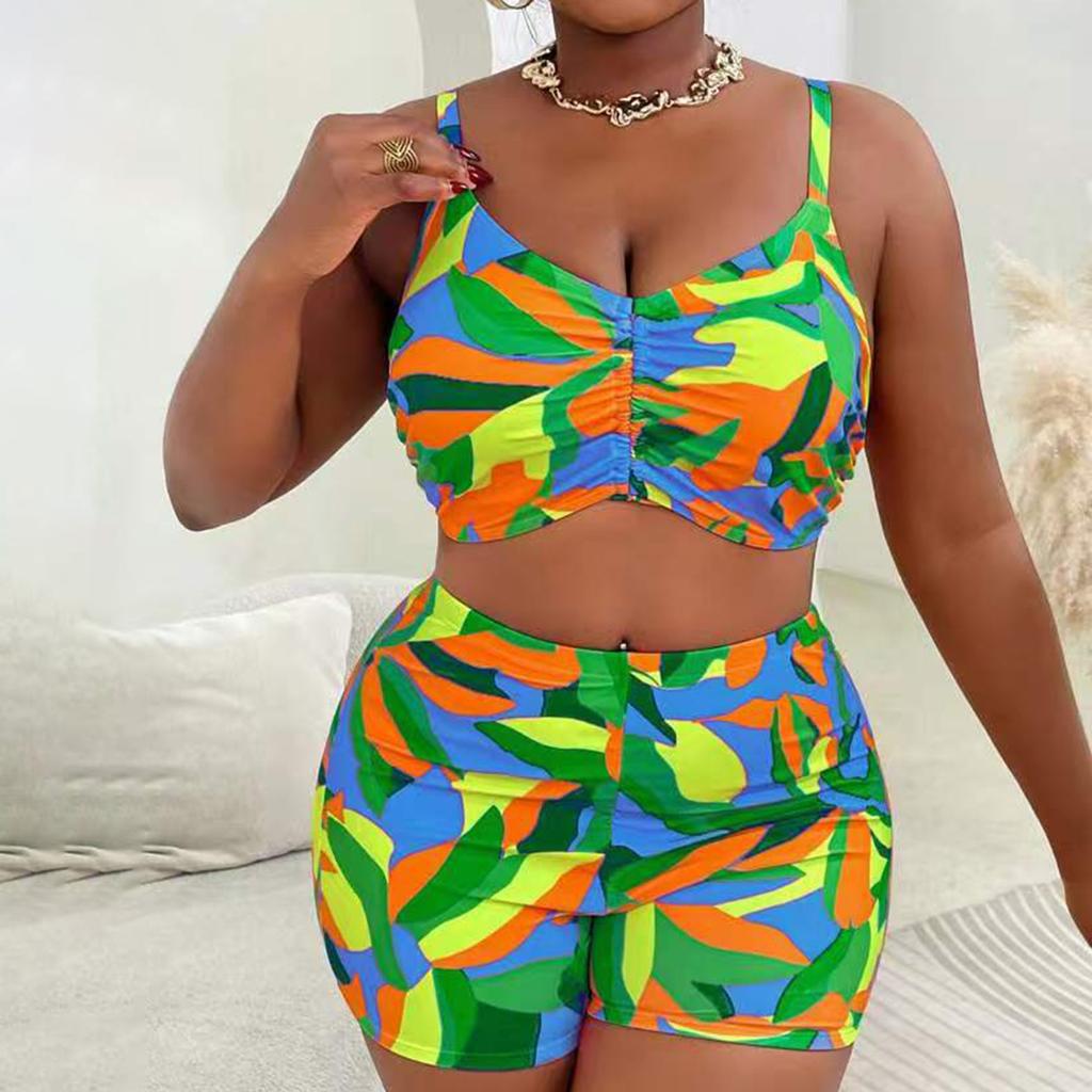 Женский бикини-комплект из двух частей, купальник больших размеров с раздельными чашечками