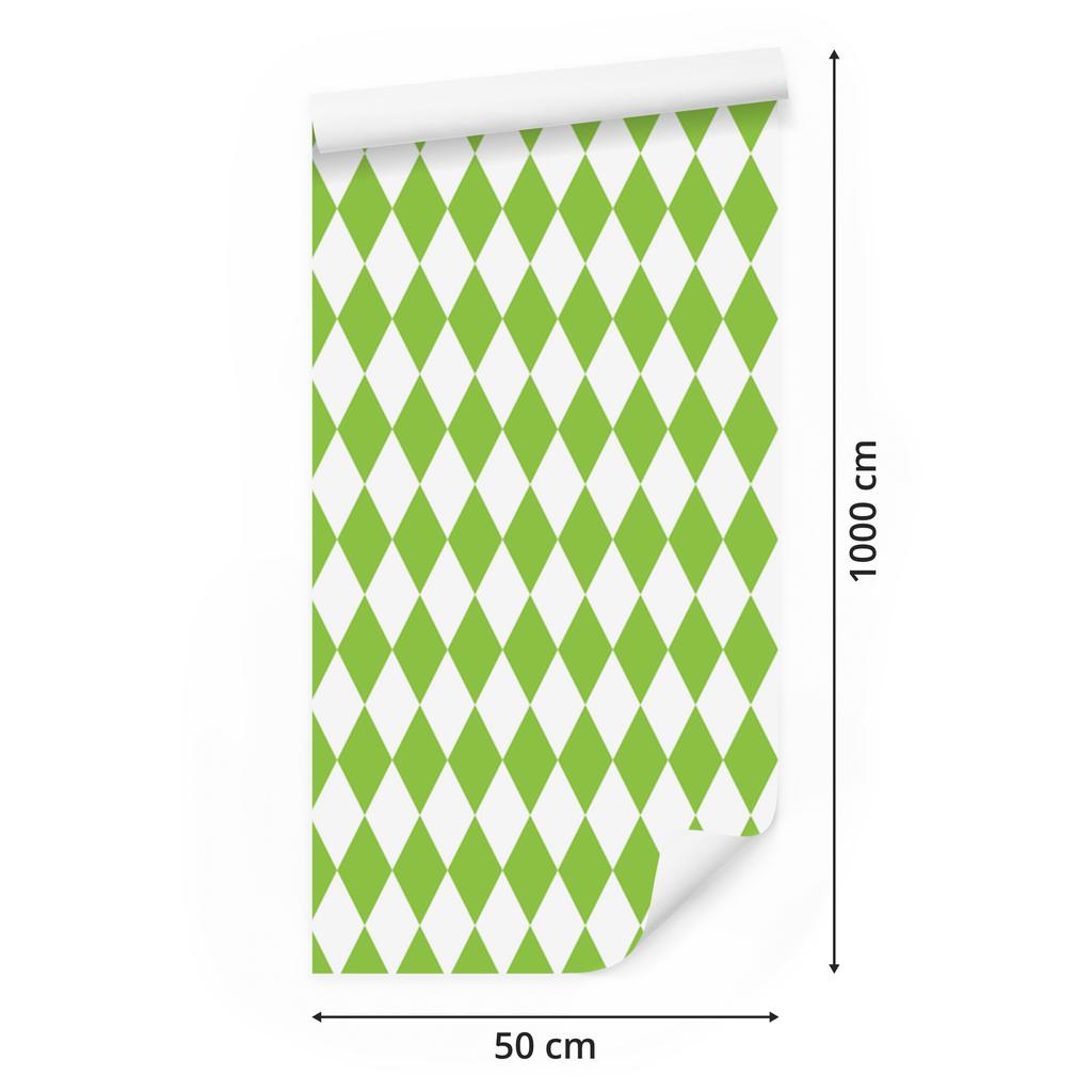 Harlequin Diamonds Wallpaper Lime and White for Living Room and Bedroom 50x1000