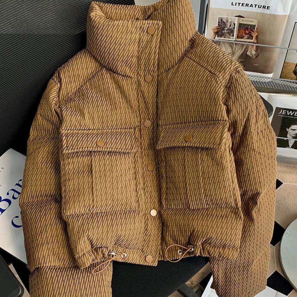 Зимние парки женские большие карманы пуховик толстая хлопковая куртка пуховик хлопковая куртка винтажная верхняя одежда свободного покроя