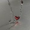 Faitolagi 1 шт., красное ожерелье с подвеской в ​​форме звезды, Y2K, эстетичная серебристая металлическая цепочка на ключицу для женщин, девушек, ювелирные изделия, подарок на Хэллоуин