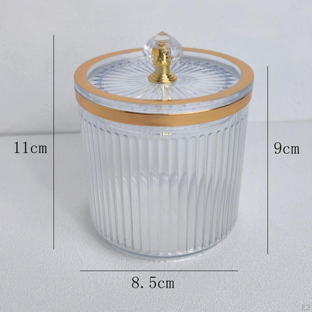 Bathroom Qtip Dispenser Container with Lid Dustproof Makeup Pads for Countertop