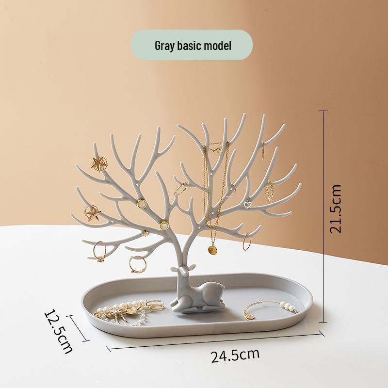 Antler-Shaped Jewelry Stand: Rotating Earring Display & Necklace Organizer