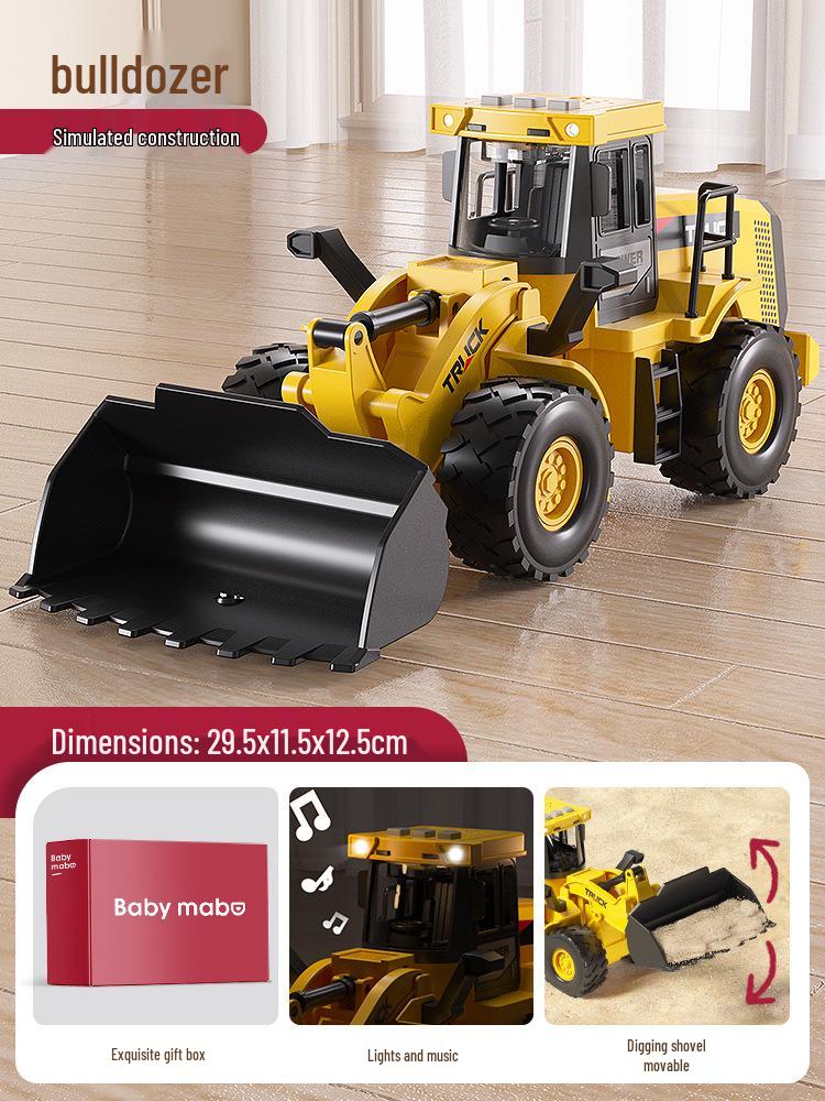 Children's Extra Large Alloy Roller Excavator Bulldozer Loader Toy, Ages 2+