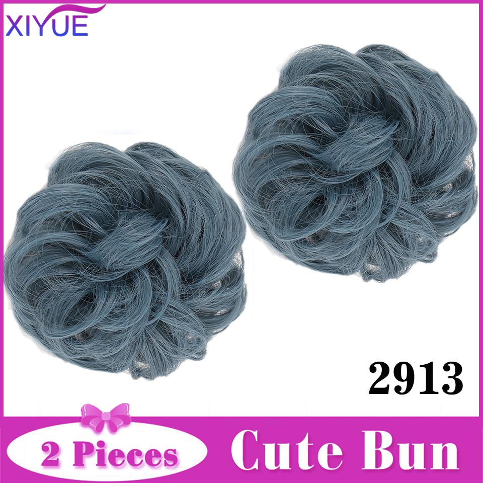 2 шт., грязный пучок для волос, заколка для наращивания волос, вьющиеся волосы, пончик, искусственные волосы, шиньон, синтетические волосы, грязный шиньон для женщин, свадьба