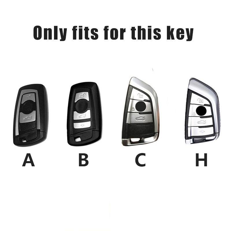 BOHQ2 Metal Leather Car Key Case Cover Protect Shell For BMW 1 3 5 Series F20 F30 G20 F31 F34 F10 G30 F11 X3 F25 X4 I3 M3 M4 Keychain