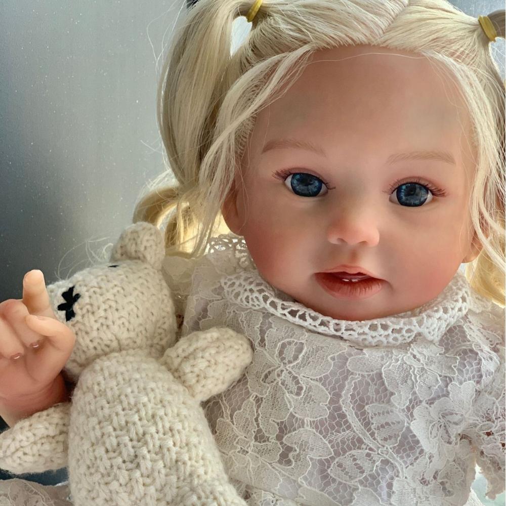 50см Блондинка Кукла Реборн Косплей Девушка Принцесса Мягкое Тканевое Тело Кукла Новорожденный Игрушки Высокопигментированная Роспись Кукла Симуляция Сопровождающий Подарок для Детей