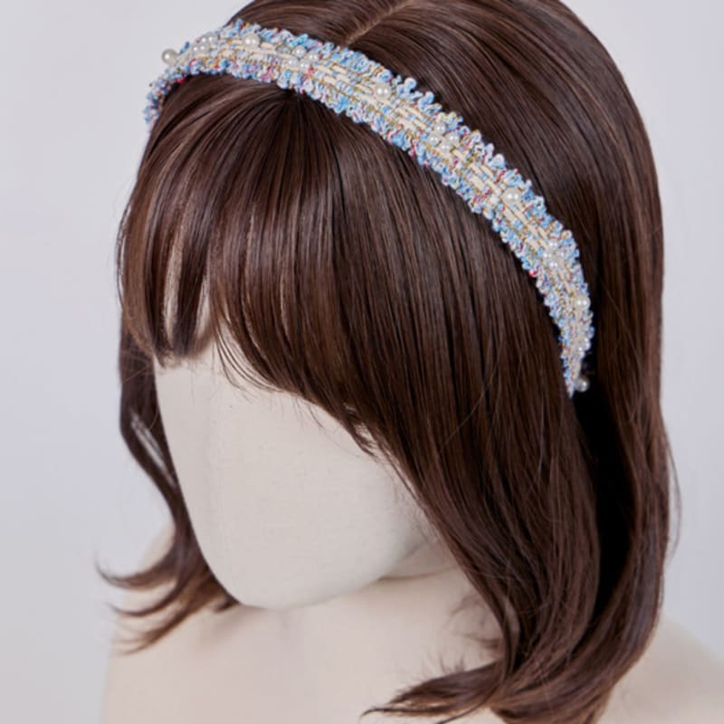 MAIA Твидовая повязка на голову с жемчугом P - Зеленая