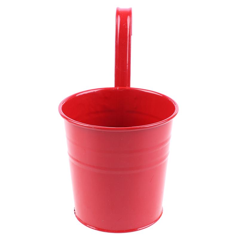 Metal Iron Hanging Flower Pot Container Home Balcony Garden Planter Barrel