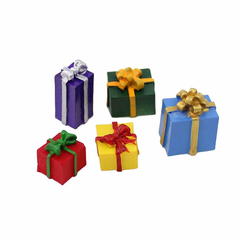 And Cute Simulation Decoration Accessories Christmas Gift Box Miniature Resin Jewelry 1/12 Scale