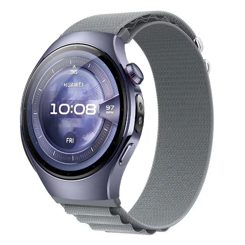 Нейлоновый петлевой ремешок 22/20 мм для Huawei Watch 5-4-3/GT4-5-5Pro 46 мм Удобный прочный браслет для Amazfit Active 2 Bip 6 Correa