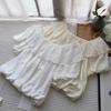 Женский топ с оборками и открытыми плечами в французско-корейском стиле - Коллекция Лето 2025