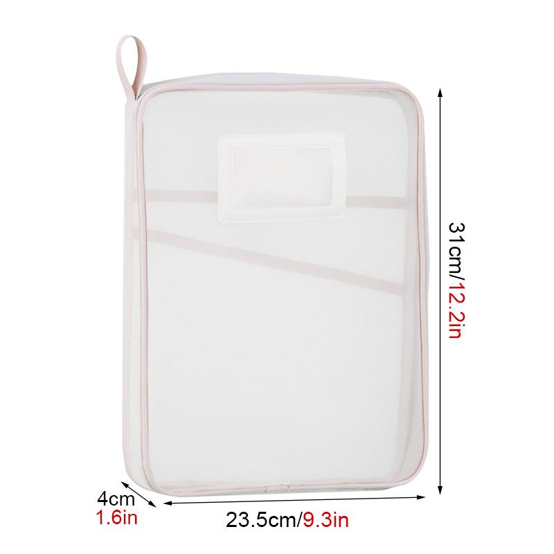 A4 Stationery Storage Bag Double-layer Mesh Zipper Bag Large Capacity Organizer Folders School Office Supplies Stationary Bag