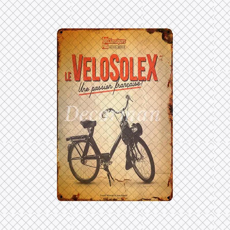 [ DecorMan ] VELO SOLEX Франция Велосипед Металлическая Вывеска Индивидуальная Настенная Постер Железная Картина ПАБ Комната Бар Отель Декор LTA-2033