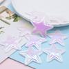 50Pcs 40mm Padded AB White Star Applique Flatback Scrapbooking Ornamnet Patches Accessories DIY Crafts Supplies