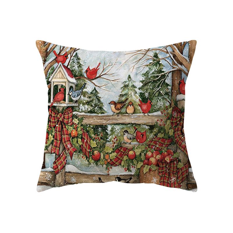 Чехлы для подушек с веселой рождественской атмосферой и принтом для дома, гостиной, украшения дивана, квадратная подушка, наволочка