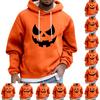 Men's Halloween Hoodie Funny Pumpkin Face Hoodie Scary Long Sleeve Top