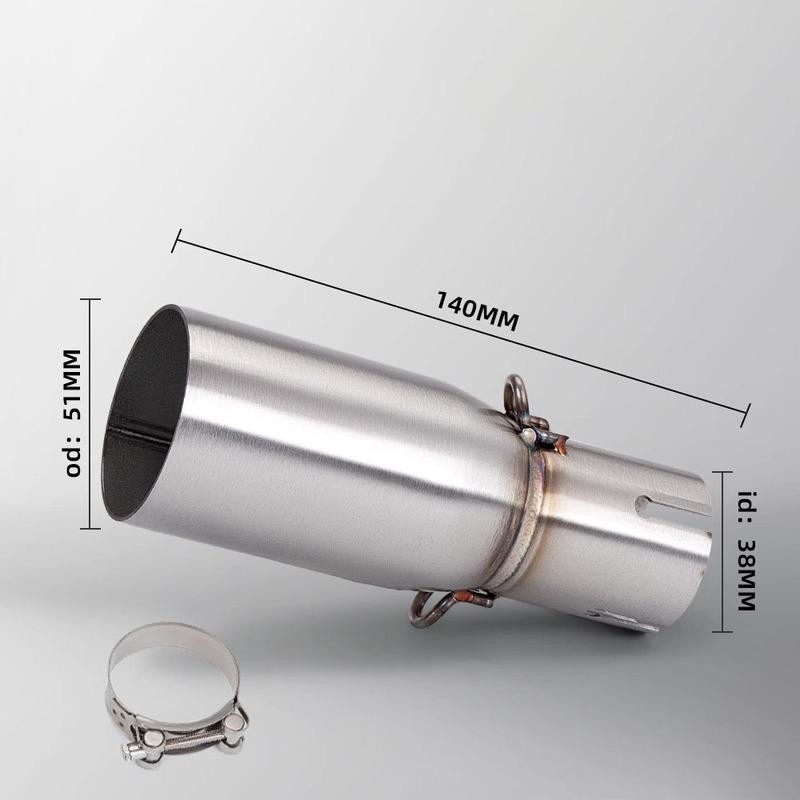Motorcycle Modified Exhaust Pipe, Suitable for 28-45mm Adapter, 51mm Middle Link Pipe, Various Sizes Slip-On Connecting Pipe