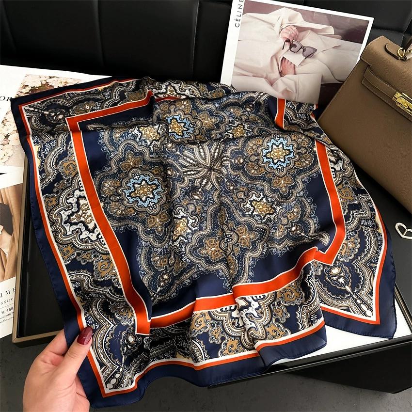 New 70cm Small Square Scarf Paisley Pattern Retro Ethnic Printed Scarf Hijab Female Headband Kerchief Luxury Neck Tie Shawl Wrap